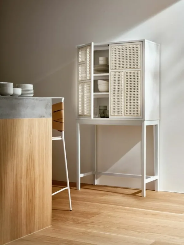 Lundia Aufbewahrungsmöbel-Design House Stockholm Air Schrank, Eiche/Korbgeflecht