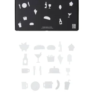 Kinder Design Letters Kinderzimmereinrichtung | Poster Und Pinnwände^Essenssymbole für Message Board, weiß