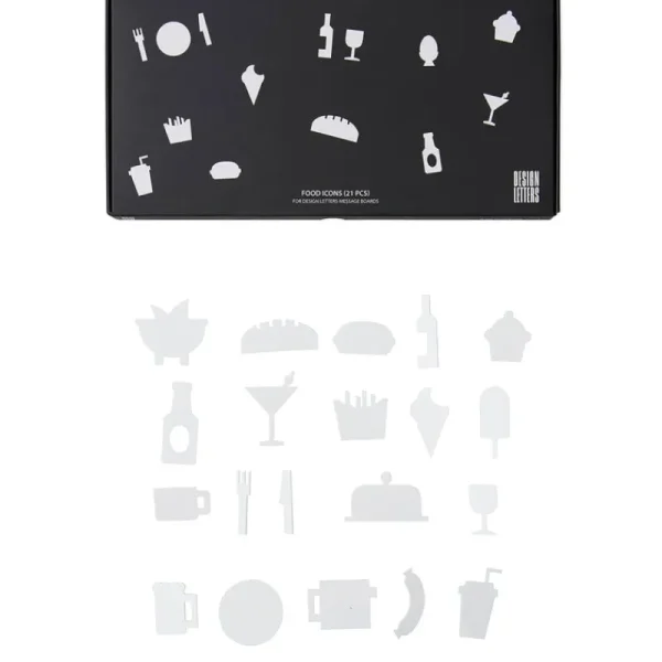 Kinder Design Letters Kinderzimmereinrichtung | Poster Und Pinnwände^Essenssymbole für Message Board, weiß