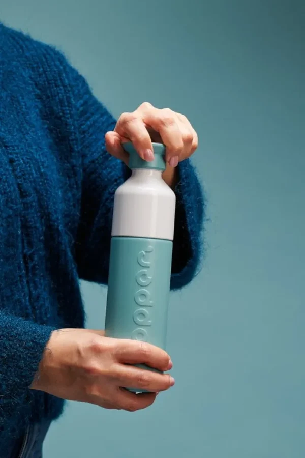 Dopper Sport- Und Outdoor-produkte^Trinkflasche, 350 ml, isoliert, Bottlenose Blue