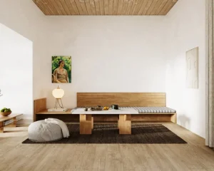 Muuto Tische-Eberhart Furniture Arnold Couchtisch, heller Beton - hell Eiche