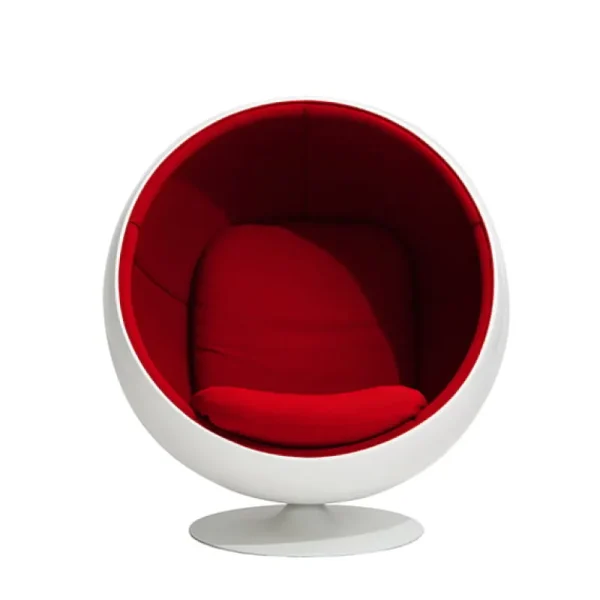 Labofa Sitzgelegenheiten-Eero Aarnio Originals Ball Chair, Weiß - Rot