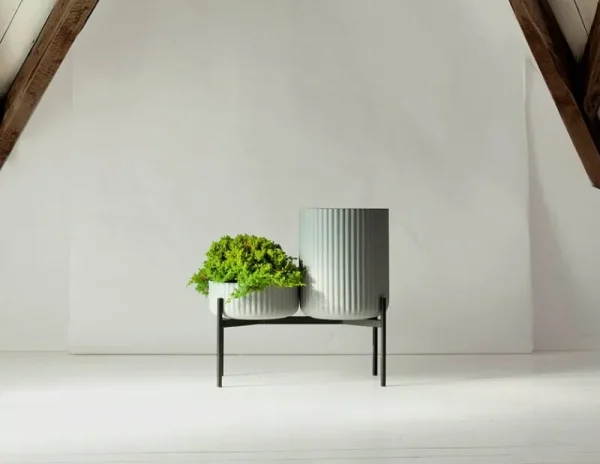 Elementa Indoor-gardening^Klorofyll Pflanzgefäß mit Ständer, niedrig und hoch, Grau