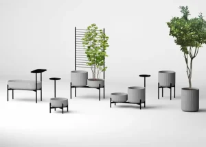 Elementa Indoor-gardening^Klorofyll Tisch, rund, Schwarz