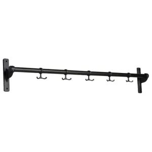 Essem Design Garderoben Und Kleiderbügel^Nostalgi Hakenleiste, 100 cm, Eiche schwarz gebeizt - Schwarz