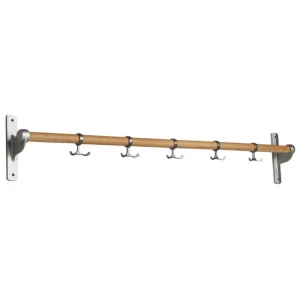 Essem Design Garderoben Und Kleiderbügel^Nostalgi Hakenleiste, 100 cm, Eiche - Aluminium