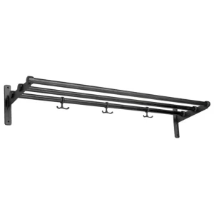 Essem Design Garderoben Und Kleiderbügel^Nostalgi Hutablage/Schuhregal, 100 cm, Eiche schwarz gebeizt - S