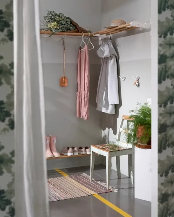 Essem Design Garderoben Und Kleiderbügel^Nostalgi Hutablage/Schuhregal, 100 cm, Birke - Weiß
