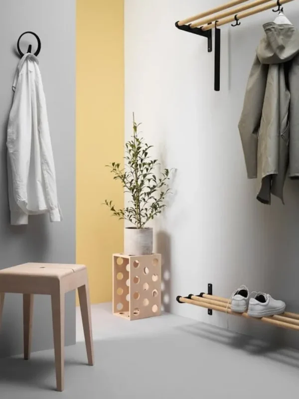 Essem Design Garderoben Und Kleiderbügel^Nostalgi Hutablage/Schuhregal, 100 cm, Birke - Weiß
