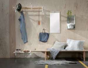 Essem Design Garderoben Und Kleiderbügel^Nostalgi Hutablage/Schuhregal, 100 cm, Birke - Weiß