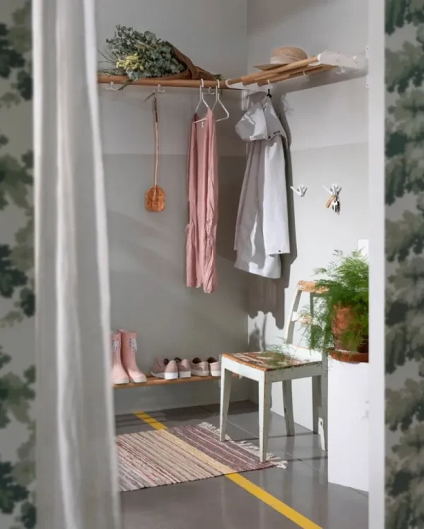Essem Design Garderoben Und Kleiderbügel^Schuh-/Hutregal Nostalgi, 100 cm, eiche - weiß