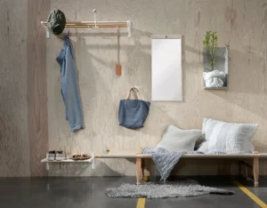 Essem Design Garderoben Und Kleiderbügel^Schuh-/Hutregal Nostalgi, 100 cm, eiche - weiß