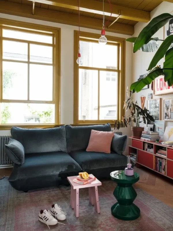 Fredericia Sofas Und Liegen-Fatboy Sumo Medium Sofa, Velvet Recycled Petrol