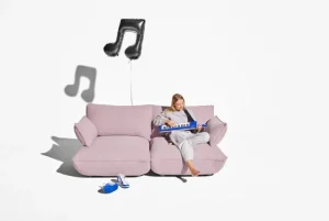 Northern Sofas Und Liegen-Fatboy Sumo Medium Sofa, Weave Bubble Pink