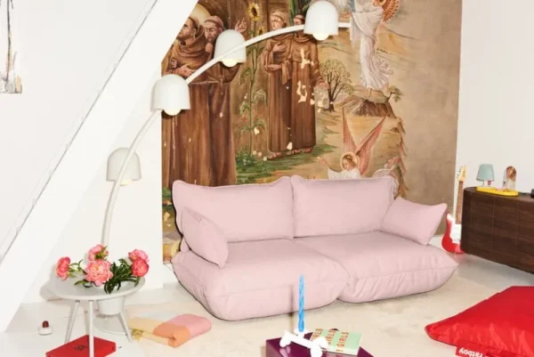 Northern Sofas Und Liegen-Fatboy Sumo Medium Sofa, Weave Bubble Pink