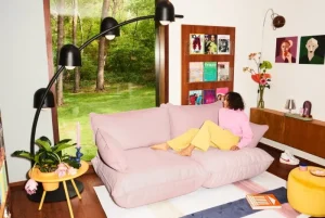 Northern Sofas Und Liegen-Fatboy Sumo Medium Sofa, Weave Bubble Pink