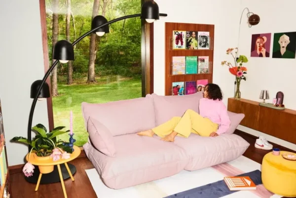 Northern Sofas Und Liegen-Fatboy Sumo Medium Sofa, Weave Bubble Pink