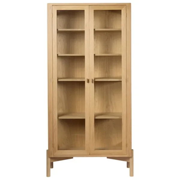 Lundia Aufbewahrungsmöbel-FDB Møbler A90 Boderne Vitrine, 178 cm, Eiche, lackiert