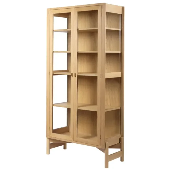 Lundia Aufbewahrungsmöbel-FDB Møbler A90 Boderne Vitrine, 178 cm, Eiche, lackiert