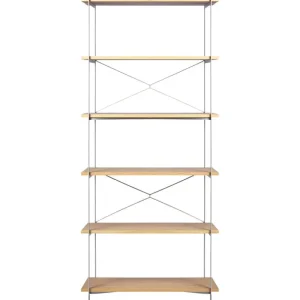 String Furniture Regale-FDB Møbler A91 Nordhavn Bücherregal, 85 x 182 cm, Eiche - Seidengrau