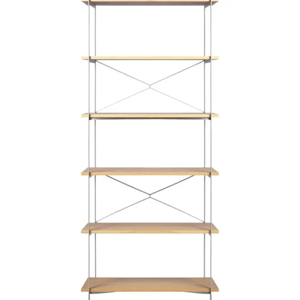 String Furniture Regale-FDB Møbler A91 Nordhavn Bücherregal, 85 x 182 cm, Eiche - Seidengrau
