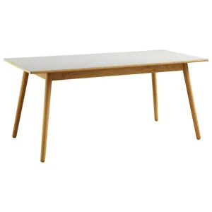 Audo Copenhagen Tische-FDB Møbler C35B Esstisch, 160 x 82 cm, Eiche – hellgraues Linoleum