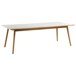 Form & Refine Tische-FDB Møbler C35C Esstisch, 220 x 95 cm, Eiche – hellgraues Linoleum