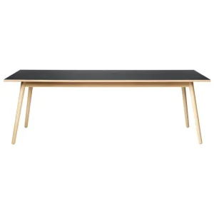 Klassik Studio Tische-FDB Møbler C35C Esstisch, 220 x 95 cm, Eiche – schwarzes Linoleum