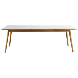 Form & Refine Tische-FDB Møbler C35C Esstisch, 220 x 95 cm, Eiche – hellgraues Linoleum