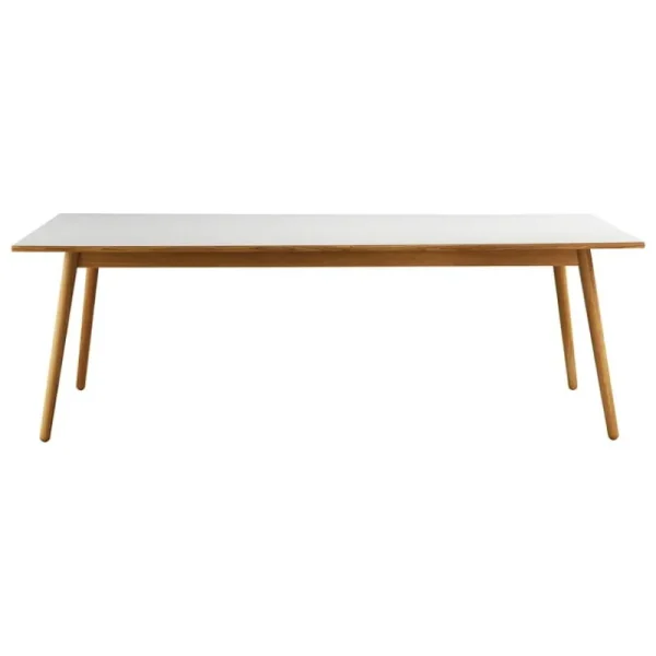 Form & Refine Tische-FDB Møbler C35C Esstisch, 220 x 95 cm, Eiche – hellgraues Linoleum