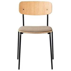 Essem Design Sitzgelegenheiten-FDB Møbler J182 Holmen Stuhl, Eichenfurnier - Grain Taupe
