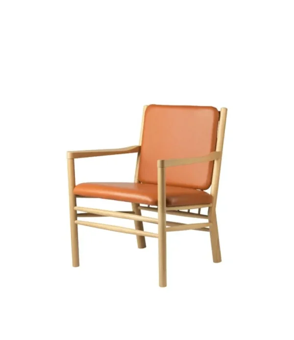 Emeco Sitzgelegenheiten-FDB Møbler J147 Loungesessel, Eiche - cognacbraunes Leder