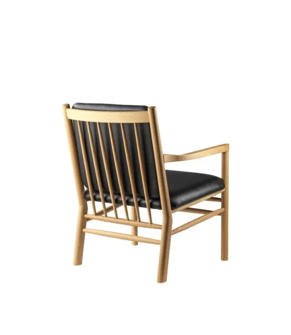 FDB Mu00f8bler Sitzgelegenheiten-FDB Møbler J147 Loungesessel, Eiche - schwarzes Leder