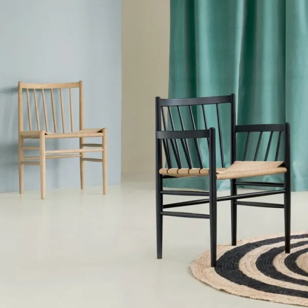 Normann Copenhagen Sitzgelegenheiten-FDB Møbler J81 Stuhl, Buche, Schwarz