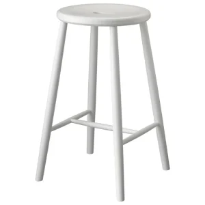 Vitra Sitzgelegenheiten-FDB Møbler J27C Thekenhocker, 65 cm, Buche Weiß