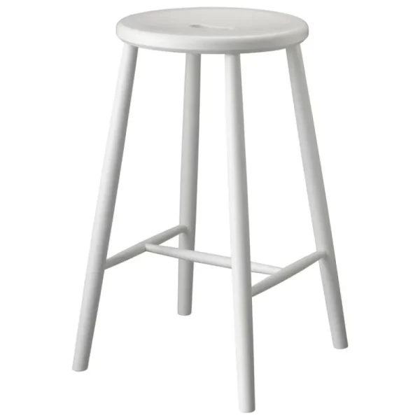 Vitra Sitzgelegenheiten-FDB Møbler J27C Thekenhocker, 65 cm, Buche Weiß