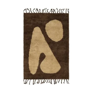 ferm LIVING Teppiche Und Läufer^Abstract Teppich, 80 × 120 cm, Braun - Cremeweiß