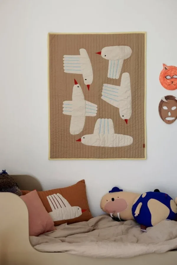 Kinder ferm LIVING Textilien Für Kinder | Decken Und Überwürfe^Bird Decke, gesteppt, 80 x 110 cm, Sand