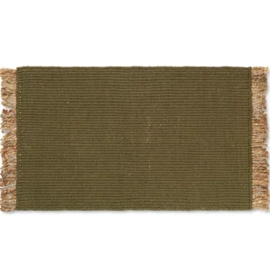 ferm LIVING Teppiche Und Läufer^Block Matte, 80 × 50 cm, Olivgrün - Natur