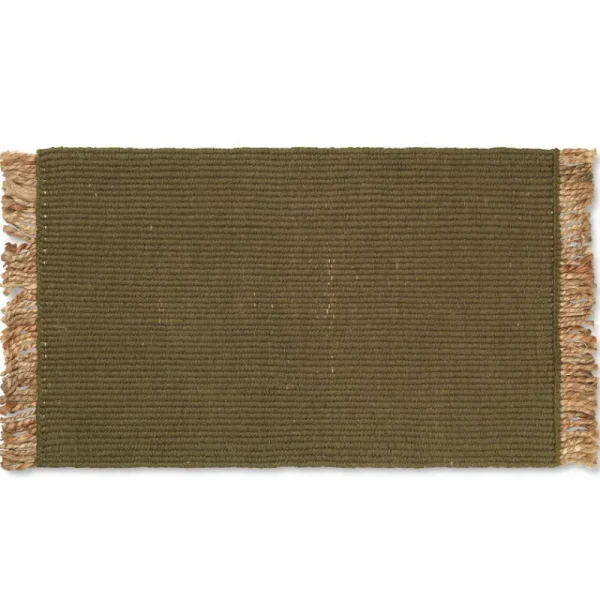 ferm LIVING Teppiche Und Läufer^Block Matte, 80 × 50 cm, Olivgrün - Natur