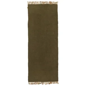 ferm LIVING Teppiche Und Läufer^Block Runner Teppich, 80 x 200 cm, Olivgrün - Natur