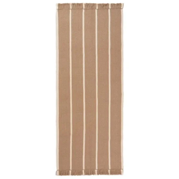 ferm LIVING Teppiche Und Läufer^Calm Kelim Läufer, 80 x 200 cm, dunkles Sandbeige - Cremeweiß