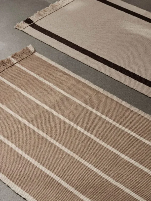 ferm LIVING Teppiche Und Läufer^Calm Kelim Läufer, 80 x 200 cm, dunkles Sandbeige - Cremeweiß