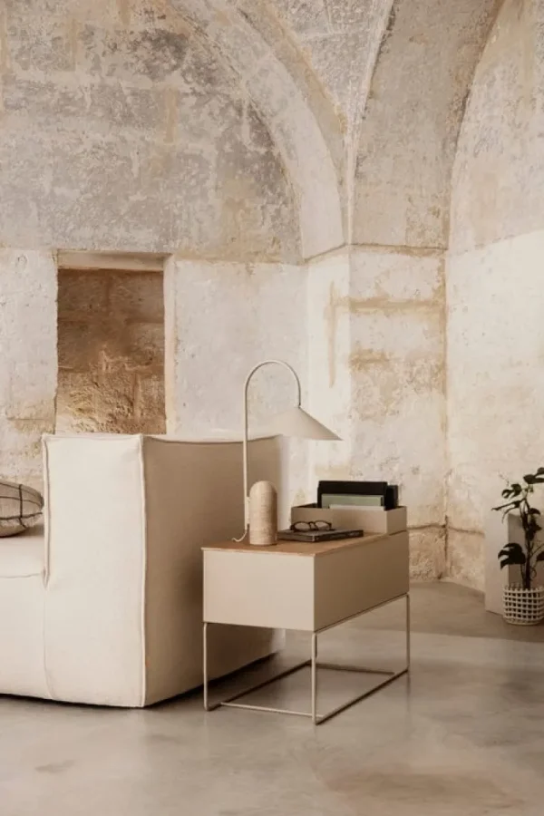 ferm LIVING Dekorationsgegenstände^Ceramic Korb, groß, gebrochen weiß