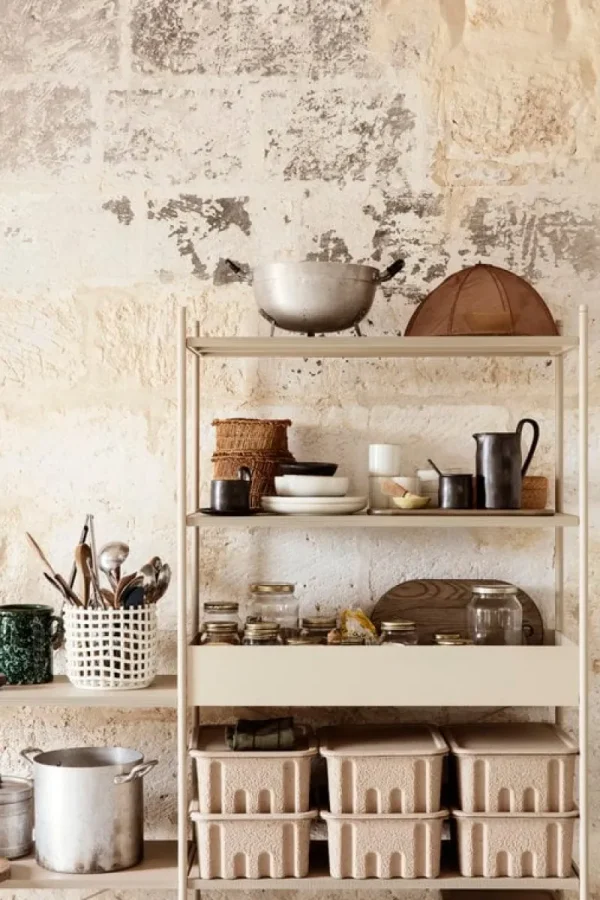 ferm LIVING Dekorationsgegenstände^Ceramic Korb, groß, gebrochen weiß