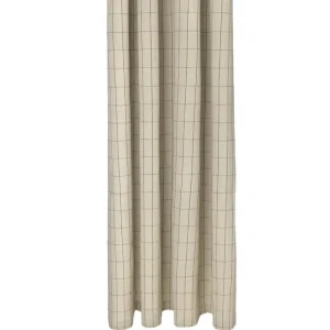 ferm LIVING Badezimmertextilien^Chambray Duschvorhang, Gittermuster, Sand