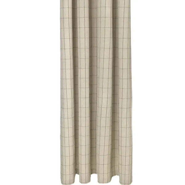 ferm LIVING Badezimmertextilien^Chambray Duschvorhang, Gittermuster, Sand