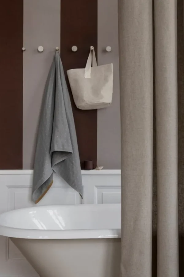 ferm LIVING Badezimmertextilien^Chambray Duschvorhang, Sand