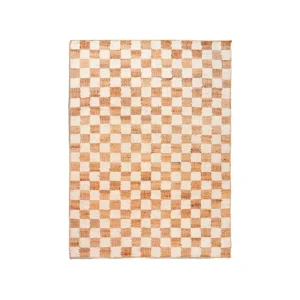 ferm LIVING Teppiche Und Läufer^Check Wolle Jute Teppich, 140 x 200 cm, natur - naturweiß