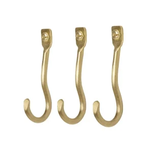 ferm LIVING Garderoben Und Kleiderbügel^Curvature Haken, 3 Stück, Messing